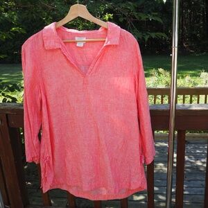 Sigrid Olsen Women’s Size L 100% Linen Long Sleeve Top